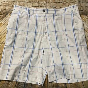 Callaway Golf White Blue Red Plaid Quick Dry Athletic Shorts